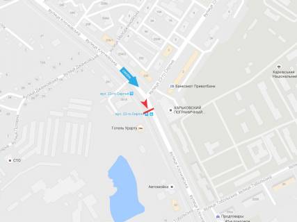 Билборд B в Харькове, 1,24х1,84  Клочківська вул. 259б  (зупинка  вул. 23 Сепрня  (2)) схема