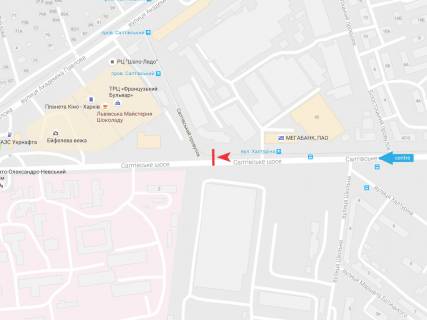 Билборд A в Харькове, 3х6  Салтівське шосе -  Салтівський пров., в центр схема