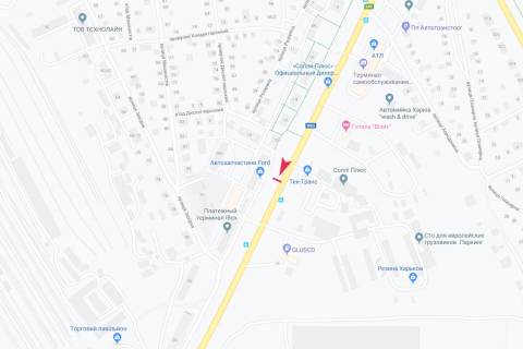 Білборд, Бігборд (Борд)  A у Харкові, 1,24х1,84  Мереф'янське шосе, 20 (зупинка Резервна), з центру схема