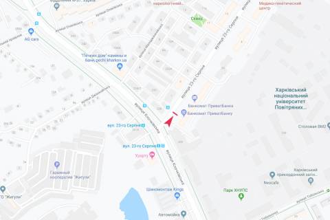 Білборд, Бігборд (Борд)  A у Харкові, 3х6  23 Серпня вул., 2, в центр схема