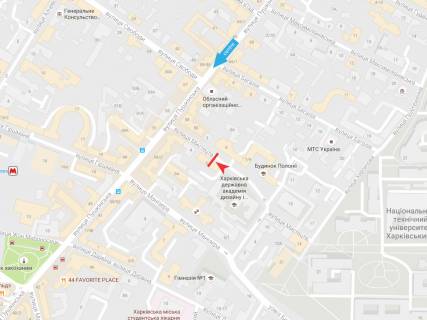 Ситилайт A в Харькове, 1,25х1,87  Мистецтв (Червонопрапорна) вул., 6 схема