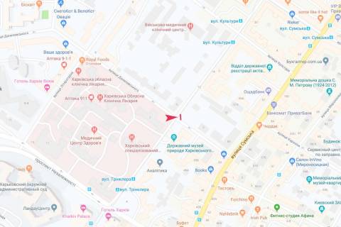 Бэклайт A в Днепр (Днепропетровск), 3,1х2,2  Трінклера вул. - Данилевського вул., в центр схема
