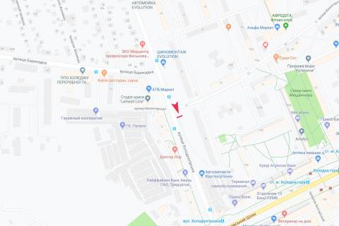 Билборд B в Харькове, 3х6  Холодногірська (Єлізарова) вул., 4 - Волонтерська вул., в центр схема
