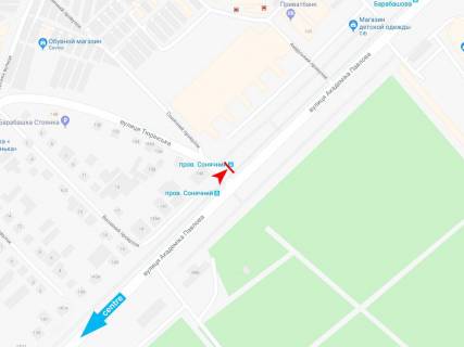 Білборд, Бігборд (Борд)  B у Харкові, 1,24х1,84  Академіка Павлова вул. - Тюрінська (Якіра) вул. (зупинка провулок Сонячний), з центру схема