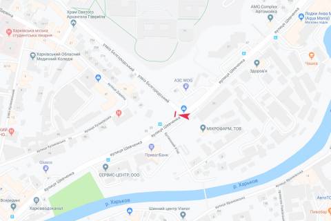 Видеоборд A у Харкові, 6x3  Шевченко вул. - Героїв Рятувальників (Білгородський) зпуск, в центр - 497070 схема
