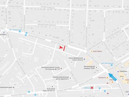 Билборд A в Харькове, 3х6  Матюшенка вул.,3, з центру схема