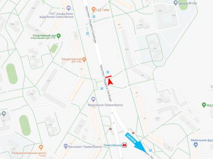 Билборд A в Харькове, 3х6  Людвіга Свободи пр-т, 40-А, з центру схема