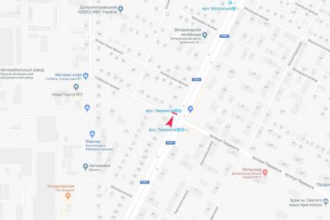 Билборд B в Днепр (Днепропетровск), 3x6  Богдана Хмельницкого просп., 70 - Софіївська вул. схема