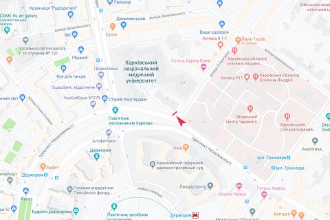 Скроллер A в Харькове, 3,1х2,2  просп. Незалежності (просп. Правди), 11 - Літературна вул. (колиш. Галана вул.)., з центру, VIP - 471738 схема