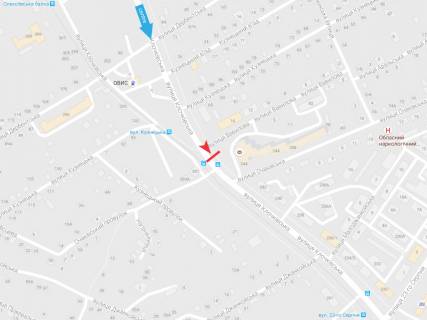 Билборд B в Харькове, 1,24х1,84  Клочківська вул. 244 (зупинка вул. Вавилова)  схема