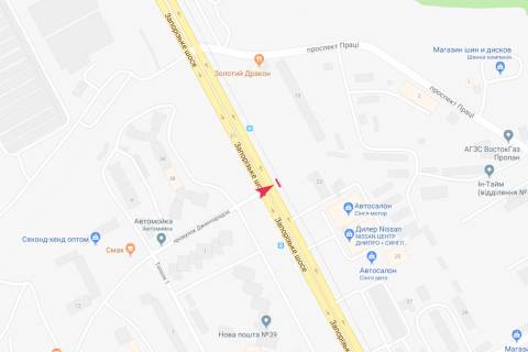Призматрон, Призма A у Дніпро (Дніпропетровськ), 3x6  Запорізьке шосе - Джинчарадзе пров., ж/м Тополя-1 - 416636 схема