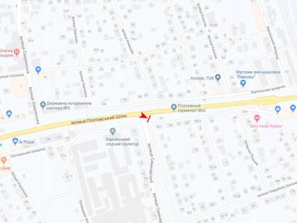 Беклайт A у Харкові, 3х6  Полтавський шлях вул., 95/1 - Семінарська (Володарського) вул., в центр схема