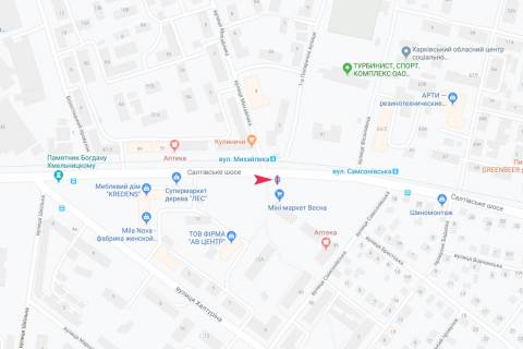 Білборд, Бігборд (Борд)  A у Харкові, 1,24х1,84  Салтівське шосе, 12 (зупинка Михайлика (раніше Височиненка)), з центру схема