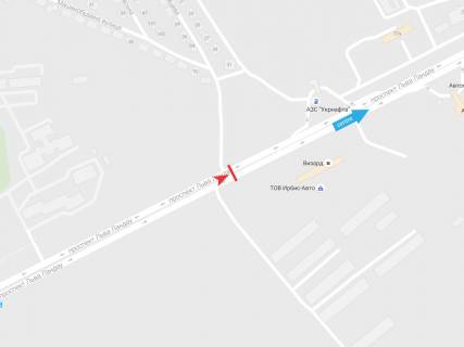Билборд A в Днепр (Днепропетровск), 3х6  Льва Ландау пр-т, 27, в центр схема