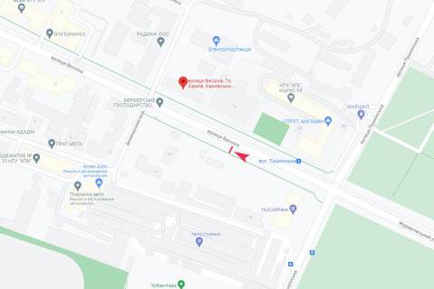 Ситилайт B в Харькове, 1,24х1,84  Весніна вул. (навпроти будинку № 7-А) схема