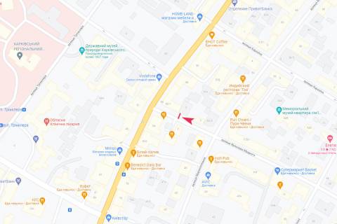 Ситилайт A в Харькове, 1,24х1,84  Ярослава Мудрого (Петровського) вул., 1 схема