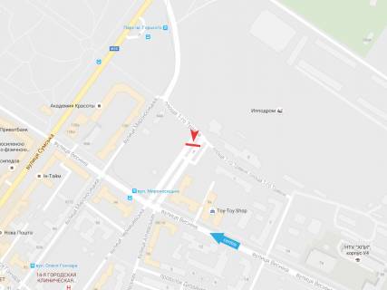 Билборд A в Харькове, 3х6  Першого Травня вул. -  Весніна вул., 5-а схема
