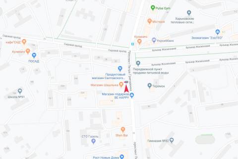 Ситилайт B в Харькове, 1,24х1,84  Петра Григоренка проспект (кол. Маршала Жукова), 14 (зупинка б-р Жасміновий), в центр схема