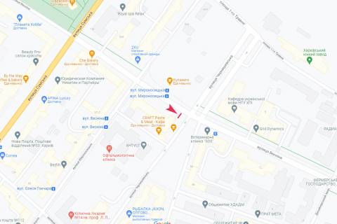 Ситилайт A в Харькове, 1,24х1,84  Весніна вул. - Мироносицька вул., 94 схема