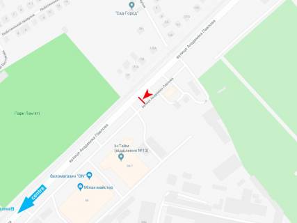 Билборд B в Днепр (Днепропетровск), 3х6  Академіка Павлова вул., 88 (3), в центр (парк Пам'яті) схема