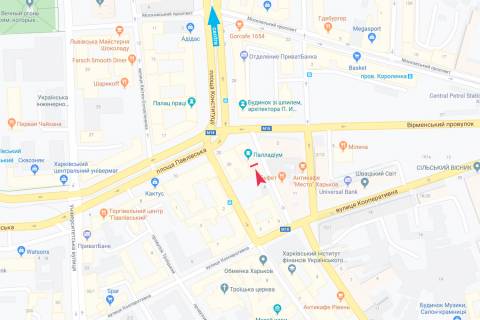 Билборд A в Харькове Костюринский пер., 2а (выезд на пл.Конституции), центр схема