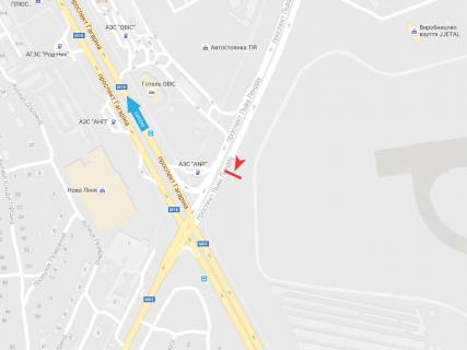 Билборд B в Харькове, 6х3  просп. Льва Ландау (50-річчя СРСР) + Аерокосмічний (Гагаріна) пр-т схема