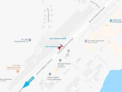 Білборд, Бігборд (Борд)  A у Харкові, 1,24х1,84  Академіка Павлова вул., 71 (1) (зупинка Леоніда Глібова провулок (Муромський)), з центру схема