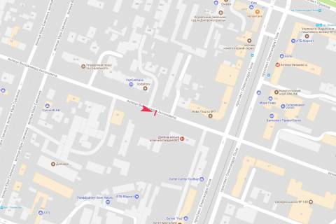 Бэклайт + в Днепр (Днепропетровск), 3,1х2,2  Володимира Антоновича (Свердлова) ., (через дорогу вид будинку 22) схема