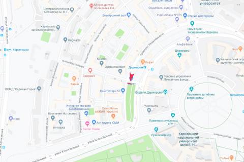 Скроллер A в Харькове, 3,1х2,2  просп. Незалежності (просп. Правди)(навпроти будинку № 3 по Юри Зойфера вул. (Анрі Барбюса)), з центру - 471739 схема