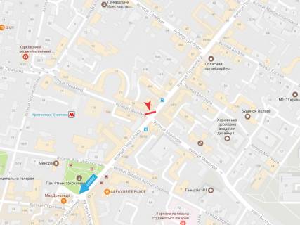Ситилайт B в Харькове Пушкинская ул., 49  -  Гиршмана ул.  схема