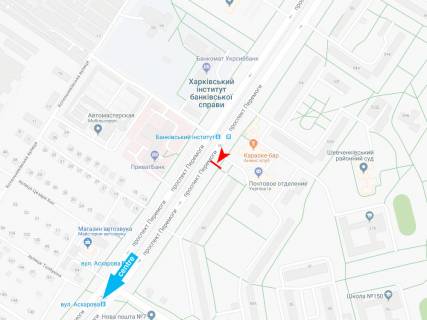 Билборд B в Днепр (Днепропетровск), 3х6  Перемоги пр-т, 50-Б, в центр схема