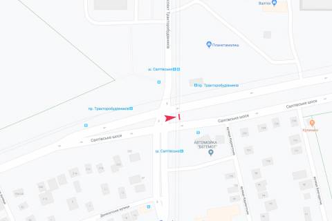 Билборд B в Харькове, 3х6  Салтівське шосе, 228 - Тракторобудівників пр-т, з центру схема