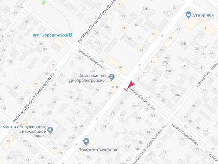 Бэклайт B в Днепр (Днепропетровск), 2.34x3.14  Олександра Кониського (Володарського) вул. - Вартових Неба (Бородинська) вул. схема