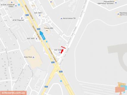 Билборд B в Запорожье Льва Ландау пр-т + Гагарина пр-т (2), в центр схема