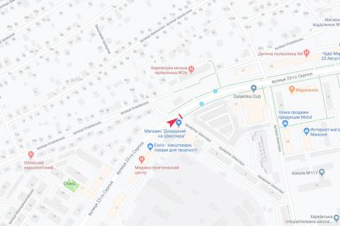 Билборд A в Запорожье 23 Августа ул., 10 - Шекспира пер., в центр схема