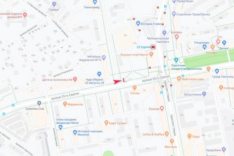 Призма B в Запорожье 23 Августа ул., 33-а - Низовая ул., в центр, VIP - 186053 схема