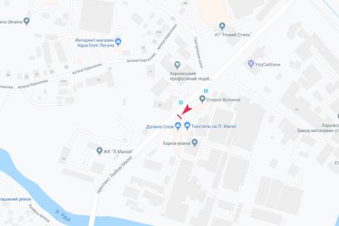 Билборд B в Запорожье Любови Малой пр-т, 99, из центра схема