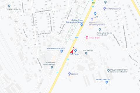 Билборд A в Запорожье Мерефянское шоссе, 13, в центр схема