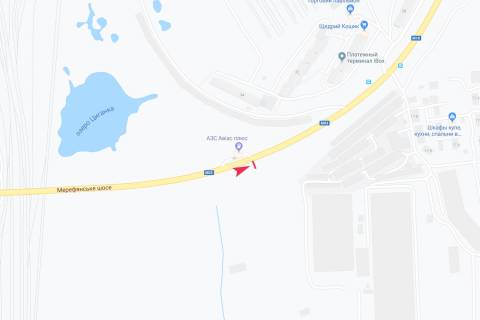 Билборд A в Запорожье Мерефянское шоссе (напротив дома № 36), в центр схема