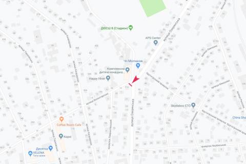 Билборд B в Запорожье Озерянская ул., 21-А - Волонтерская ул., из центра схема