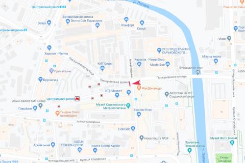 Билборд B в Запорожье Пискуновская ул. - Машиностроительный пр., из центра схема