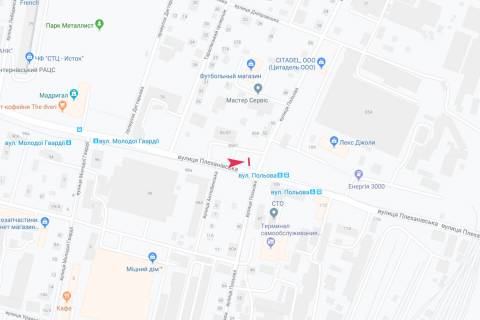 Билборд B в Запорожье Плехановская ул., 85/87 - Полевая ул., из центра схема