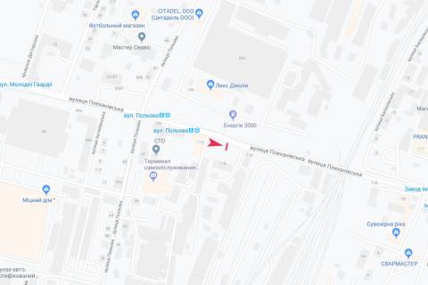 Билборд A в Запорожье Плехановская ул., 114, из центра схема