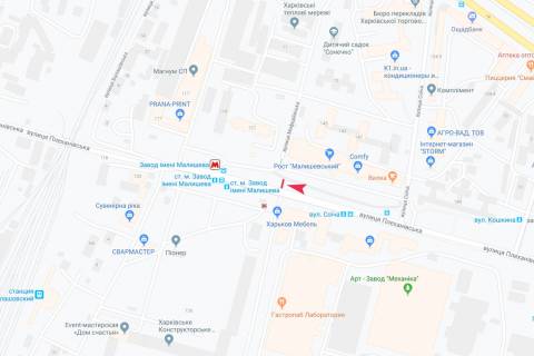 Призма A в Запорожье Плехановская ул., 135/139, в центр - 186186 схема