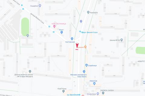 Білборд, Бігборд (Борд)  A у Запоріжжі Тракторостроителей пр-т, 65 - Василия Стуса ул., в центр схема
