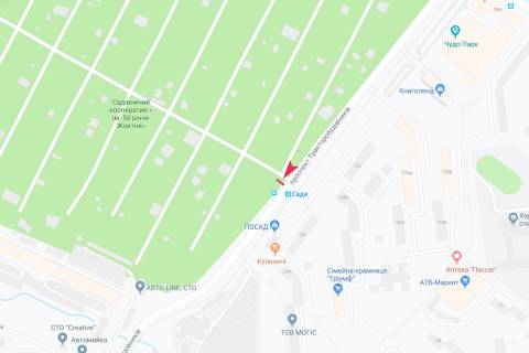Билборд A в Запорожье Тракторостроителей пр-т (напротив дома № 124), в центр схема