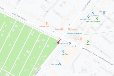 Билборд B в Запорожье Тракторостроителей пр-т - Валентиновская ул., из центра схема