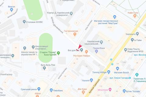 Бэклайт A в Запорожье Тринклера ул. - Динамовская ул., в центр схема