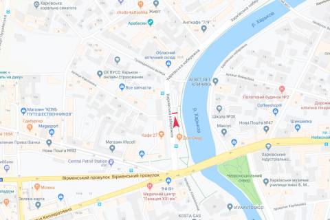 Бэклайт A в Запорожье Харьковская набережная, 2-а - Короленка ул., из центра схема