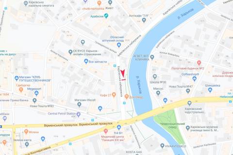 Бэклайт B в Запорожье Харьковская набережная, 2-а - Короленка ул., в центр схема